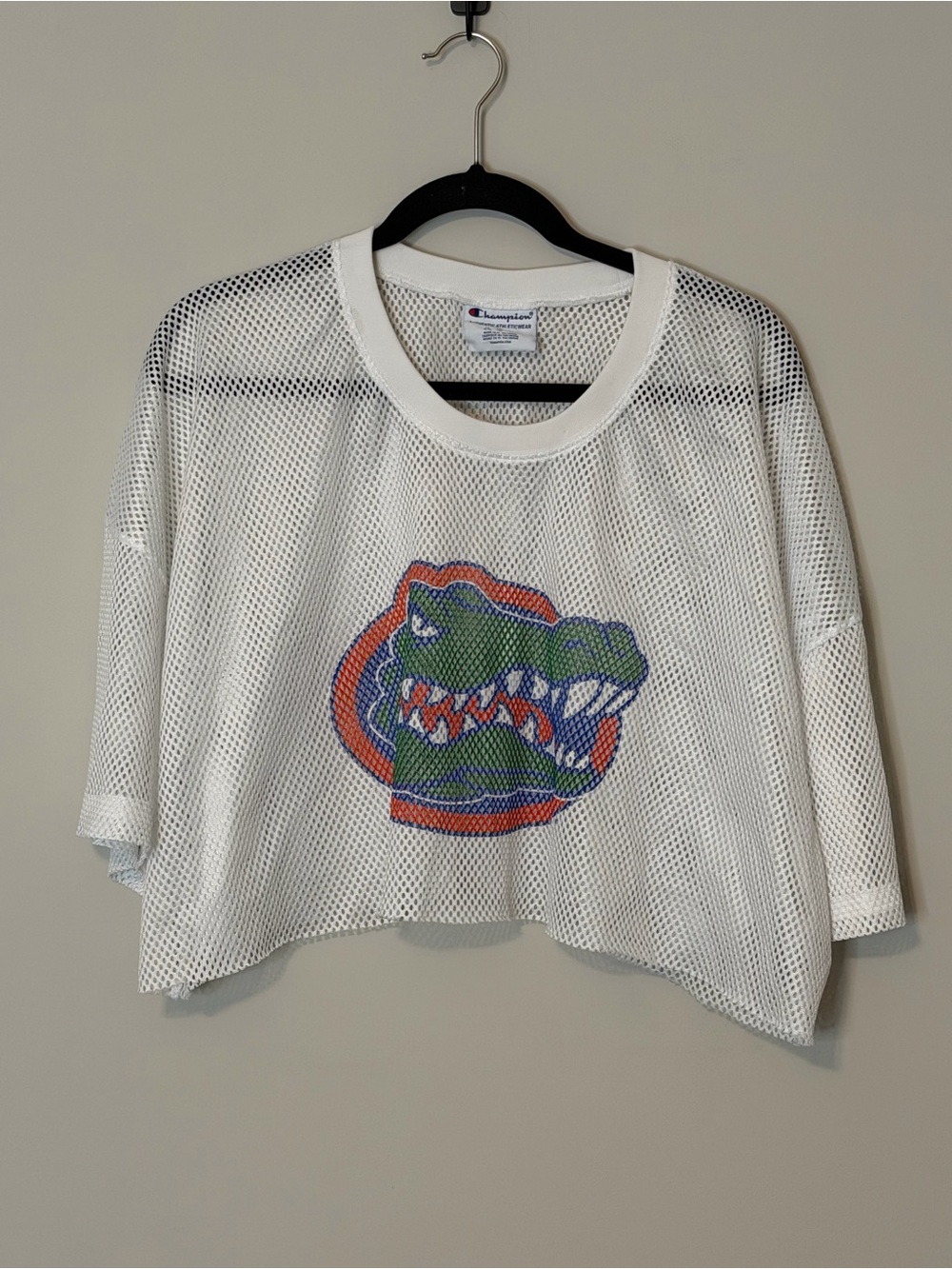 Champion Florida Gators Mesh Cropped Jersey Top White XL NWOT NCAA